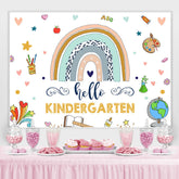 Lofaris Rainbow First Day of Kindergarten Photoshoot Backdrop